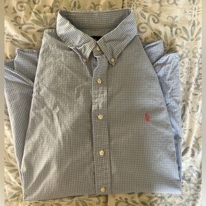 Ralph Lauren Light Blue Checkered Button Down Shirt